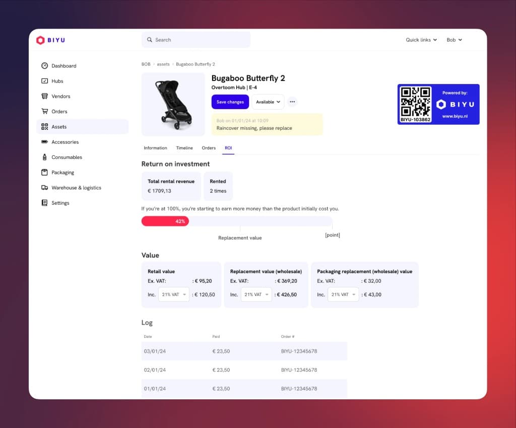 BIYU circular operations platform asset management dashboard