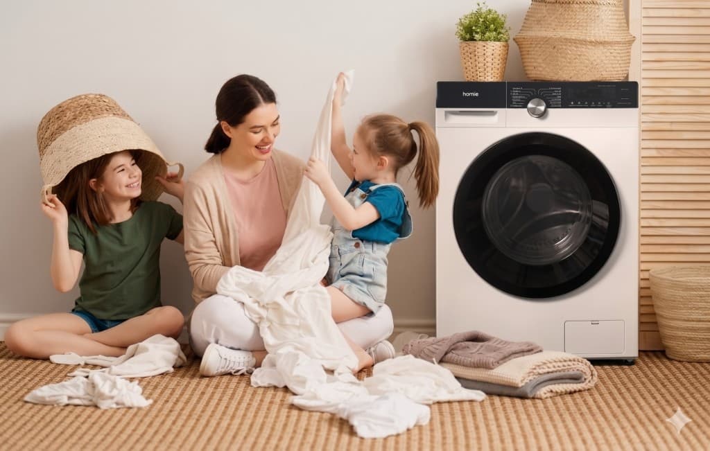 Homie — family with washing machine